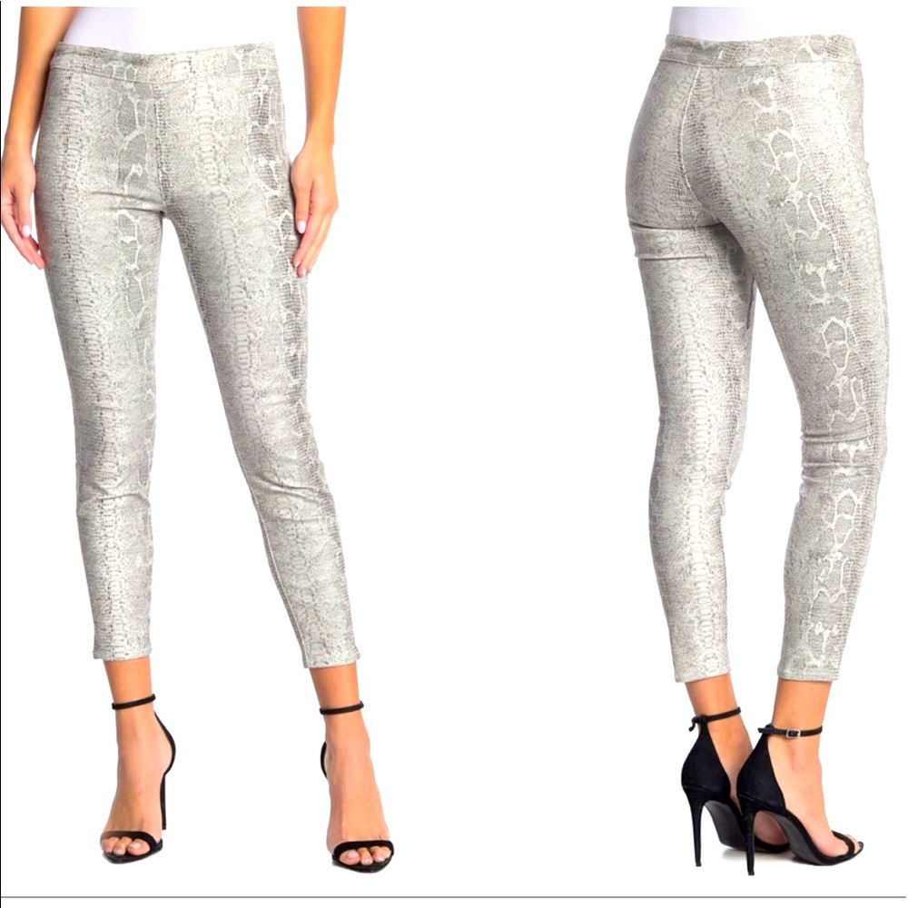 SnakePrint High Rise Crop Fidelity Denim
